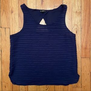 Express navy blue pleated tank top